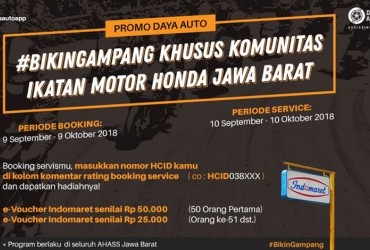 Promo Diler  Honda Jawa Barat, Gratis Voucher Indomaret loh…