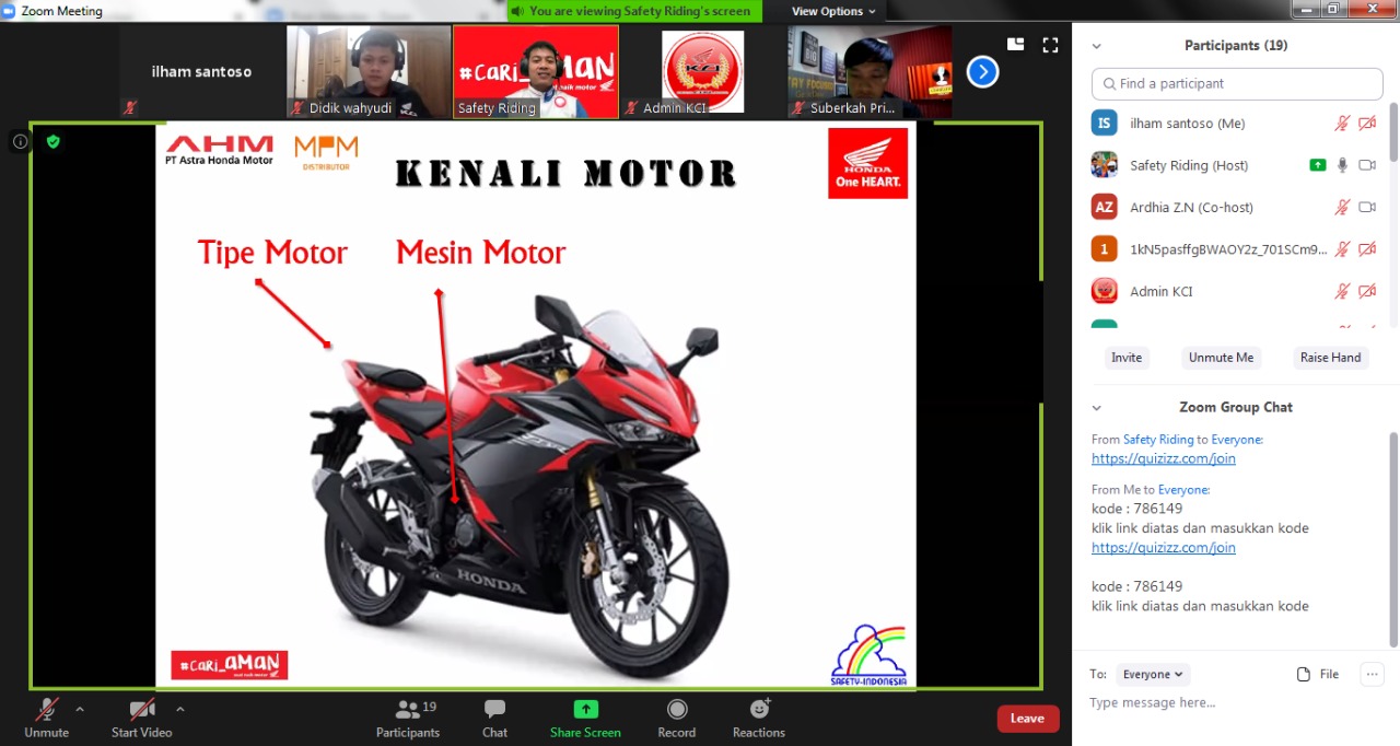 Pengalaman Baru KCI Ponorogo, Webinar Safety Riding Bareng MPM Jatim